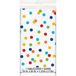 UBRUS plastový Rainbow Polka Dots