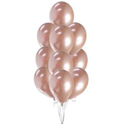 BALÓNKY Beauty Charm metalické Rose Gold 30cm 10ks