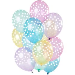 BALONKY buket PUNTÍKY latexové bílé 30cm 12ks