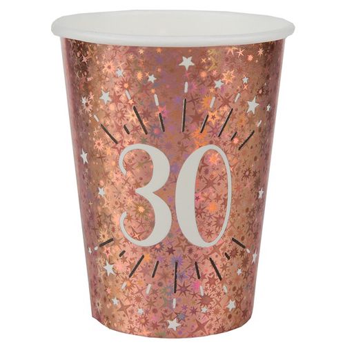 KELÍMKY papírové 30. narozeniny Rose Gold 270ml 10ks
