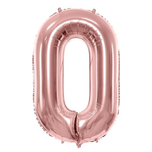 BALÓNEK fóliový číslo 0 růžové zlato 86cm