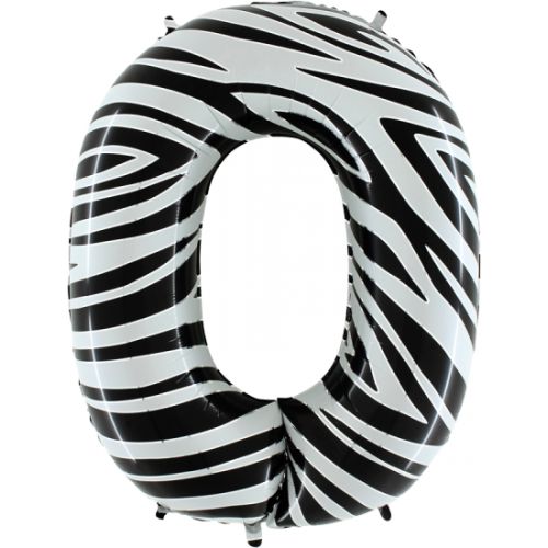 Balón fóliový číslice 0 Zebra