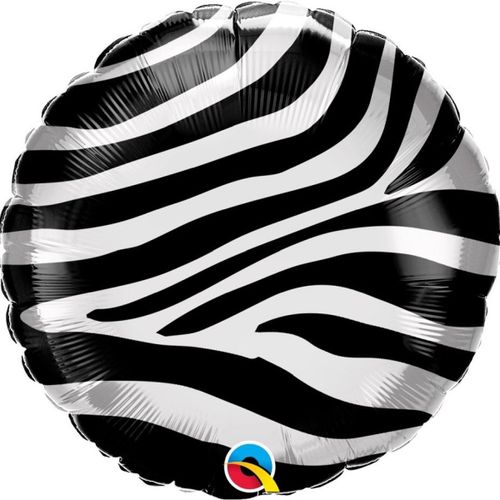 BALÓNEK fóliový vzor Zebra kulatý 46 cm