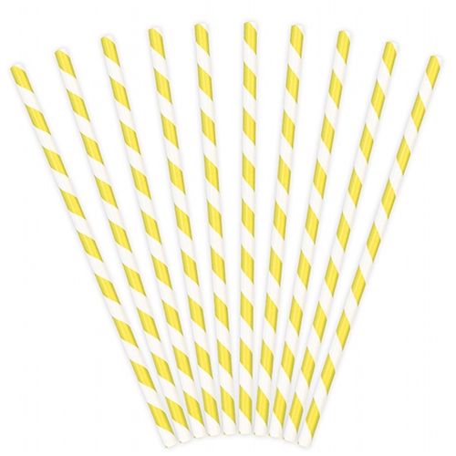 Brčka designová s proužky žlutá