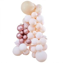 SADA balónků a doplňků pro balónkovou dekoraci broskvová/rose gold/bílá 81ks