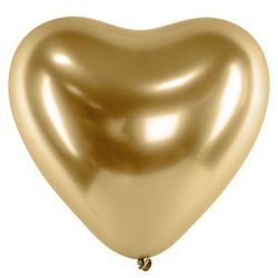 BALÓNEK latexový Srdce Glossy lesklé zlaté 27cm 50ks