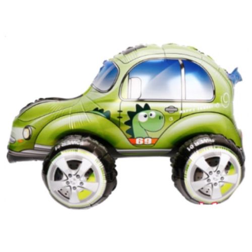 BALÓNEK chodící Auto s dinosaurem zelené 60cm