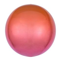 BALÓNEK fóliový ORBZ koule Ombré červeno-oranžová 40cm