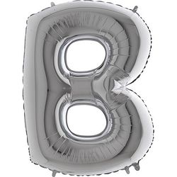 Balónek stříbrný písmeno B 102cm