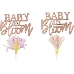 ZÁPICHY na cupcakes Baby in Bloom Rose Gold 12ks