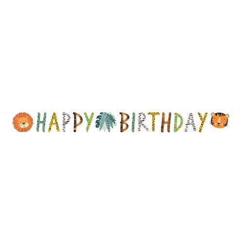 BANNER Happy Birthday Baby Safari 180x15cm