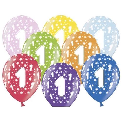 BALÓNKY latexové 1.narozeniny 6ks 30cm