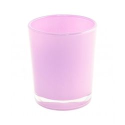 SVÍCÍNEK na čajovou svíčku skleněný růžový
