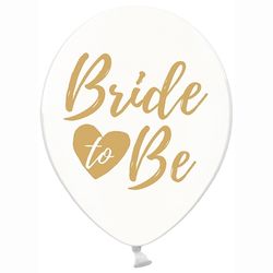 BALÓNKY se zlatým potiskem "Bride to be" transparentni 6ks 30cm