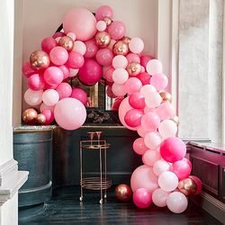 SADA balónků na balónkový oblouk Deluxe růžová/Rose Gold 200ks