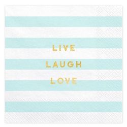 UBROUSKY YUMMY Live Laugh Love, světle modré, 33x33cm