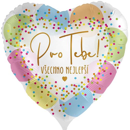 BALÓNEK fóliový Srdce Pro Tebe Všechno nejlepší 43cm