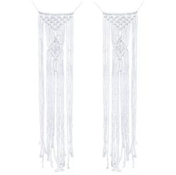 MACRAME dekorace na židle bílá 65cm 2ks