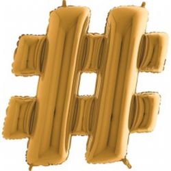 Balónek zlatý Hashtag 102cm