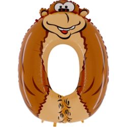 Balón fóliový číslice "0" opice 102 cm