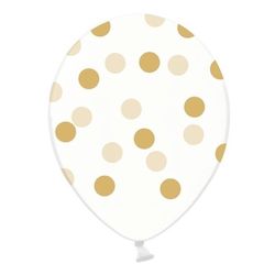 Balónky průhledné zlaté tečky velké 50 ks