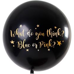 BALÓN latexový Jumbo Gender Reveal konfety modré KLUK 90cm 1ks