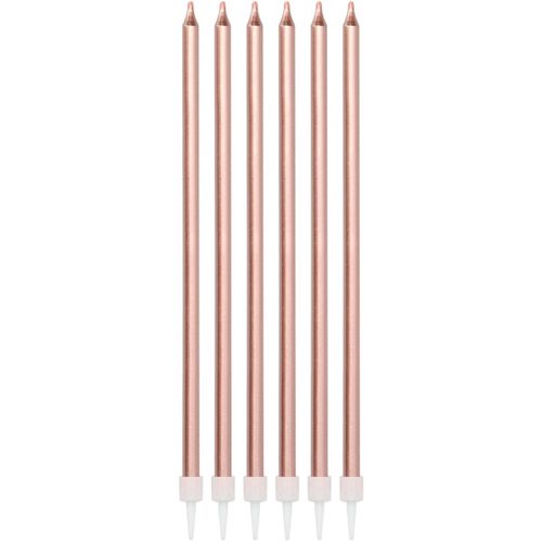 SVÍČKY  metalické růžové zlato 15cm