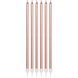 SVÍČKY  metalické růžové zlato 15cm