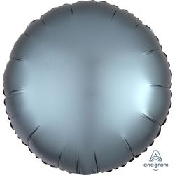 BALÓNEK fóliový Kruh saténový ocelově modrý 43cm