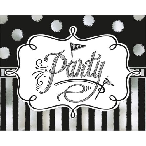 POZVÁNKY černobílé Party 8ks
