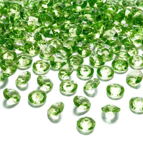 Konfetky diamantové světle zelené 100ks 12mm