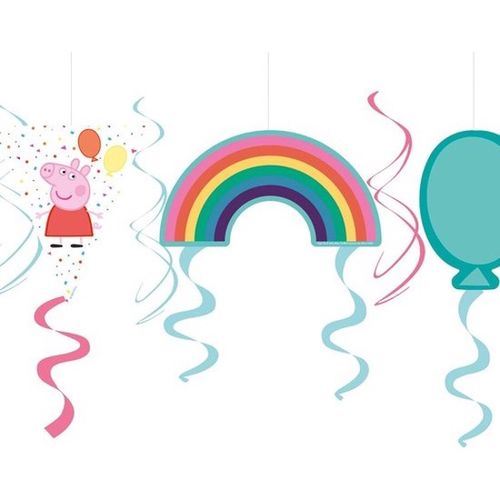 DEKORACE závěsná spirálová Prasátko Peppa 7ks
