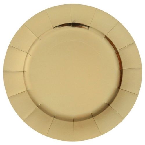 TALÍŘ papírový velký metalický zlatý 33cm 10ks